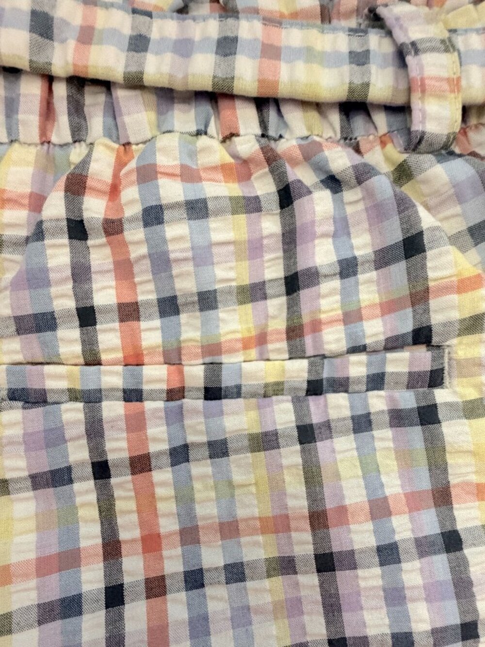 Loft (Ann Taylor) Plaid Belted Paper Bag High-Waisted Casual Shorts - Size L - Picture 4 of 13
